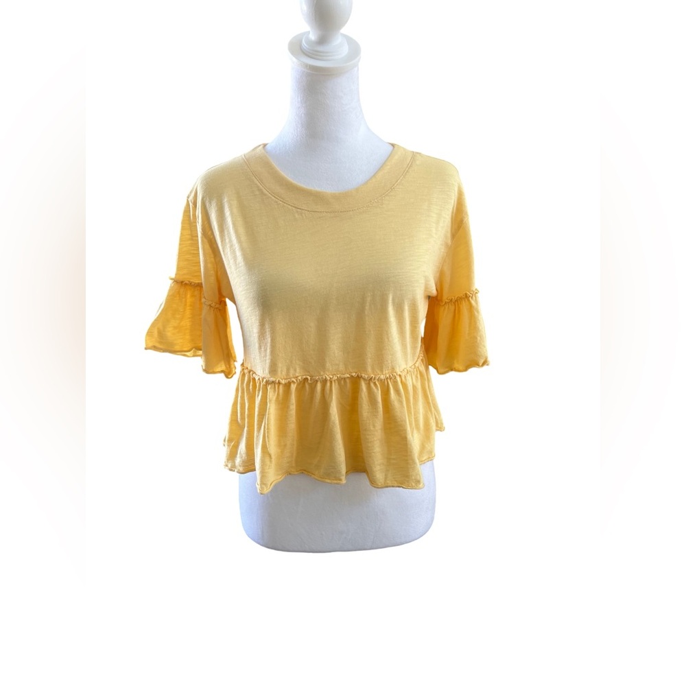Altar’d State NWOT ruffled flowy yellow shirt size XS
